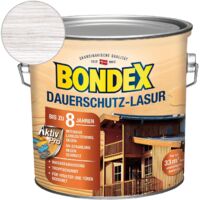Bondex Dauerschutz Lasur 2,5 l, weiß Holzlasur Schutzlasur Holzschutz Aussen
