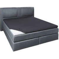 Vario Jersey-Spannbetttuch Elasthan für Topper anthrazit, 100 x 200 cm Spannbettlaken