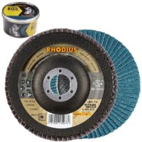 RHODIUS LSZ F2, 5 Stück, 115 mm, Korn 40, Fächerschleifscheibe