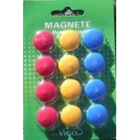 Vigo Magnete für Magnettafeln 12er Pack, bunt, rund Magnettafel & Pinnwand