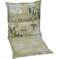 GO-DE Sesselauflage 100 x 50 x 7 cm grün beige Auflage Polster Kissen Sessel