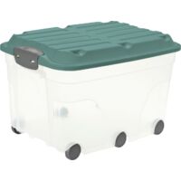 Rotho Aufbewahrungsbox Roller 6 59,5 x 40 x 37 cm inklusive Deckel + Rollen 57 L
