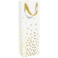 Braun & Company Geschenktragetasche Golden Dots weiß 12 x 37 x 8 cm Papiertüte