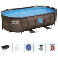 Bestway Power Steel Pool Komplett-Set oval 427 x 250 x 100 cm Pool