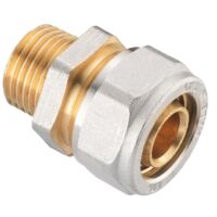 Cornat Schraub-Kupplung komplett ø 26 mm 3/4 AG Messing vernickelt Heizkörperventile