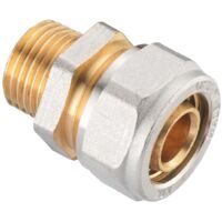 Cornat Schraub-Kupplung komplett ø 20 mm 1/2 AG Messing vernickelt Heizkörperventile