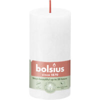 Bolsius Rustik Stumpenkerze wolkiges weiß, Höhe 10 cm, Ø 5 cm Stumpen- und Kugelkerzen