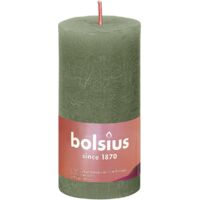 Bolsius Rustik Stumpenkerze Olivengrün, Höhe 10 cm , Ø 5 cm Stumpen- und Kugelkerzen