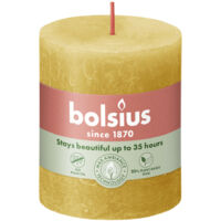 Bolsius Rustik Stumpenkerze honigwabengelb, Höhe 8 cm, Ø 6,8 cm Stumpen- und Kugelkerzen