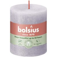 Bolsius Rustik Stumpenkerze gefrorener lavendel, Höhe 8 cm, Ø 6,8 cm Stumpen- und Kugelkerzen