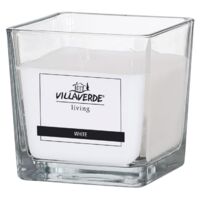 Villa Verde Duftkerze im Glas 3-Docht White, 10 x 10 x 10 cm Duftkerzen