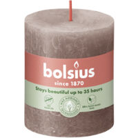 Bolsius Stumpenkerze Rustik Shine Rustikales Taupe 8 cm Stumpen- und Kugelkerzen