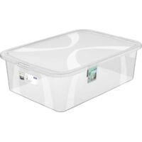 Rotho Aufbewahrungsbox Lona mit Deckel 56,5 x 38,5 cm 29 L transparent Aufbewahrungsbox