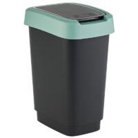 Rotho Swingeimer Twist 10 L schwarz misletoe green Swingeimer