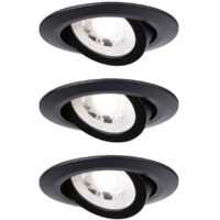 Paulmann LED Einbauleuchte 3er Set schwarz Ø 8,2 cm schwenkbar warmweiß Einbauleuchte