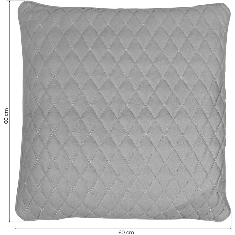 Cuscino con Imbottitura Quadri Kuatéh Vik 60x60 cm Grigio