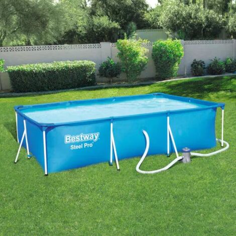 Bestway Piscina Rettangolare Deluxe Splash Frame - Azzurro - 300x201x66 cm (1/10)