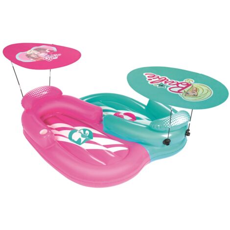Materassino Gonfiabile Doble Bestway Barbie Parasol 178x170 cm Set Due Materassini