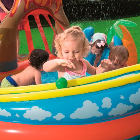 Bestway 53069 Piscina gonfiabile per bambini vulcano con scivolo e