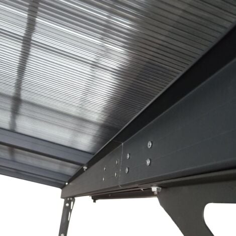 Gazebo Pergola a Parete Gardiun Elliot - 13 m² 435x300x225/270 cm Alluminio e Policarbonato