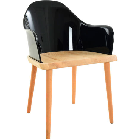 Sedia Pärumm Beksand 57x54x82 cm Legno di Frassino Nero (1/5)