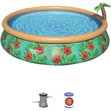 Piscina Gonfiabile Fast Set Bestway Paradise Palms 457x84 cm con Pompa Filtro a Cartuccia 2.006 L/H (1/5)