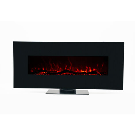 Camino Elettrico a Parete 1600W Kekai Minesota 84x26x53 cm con Fuoco Simulato con Telecomando per Interni
