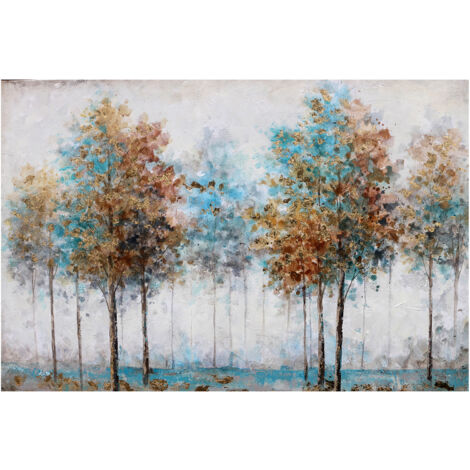 Quadro Astratto Kuatéh 120 x 80 cm Alberi d'Autunno Olio su Tela