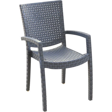 Sedia da Giardino Chillvert Napoli Resina Imitazione Rattan 51x54x84 cm Nera