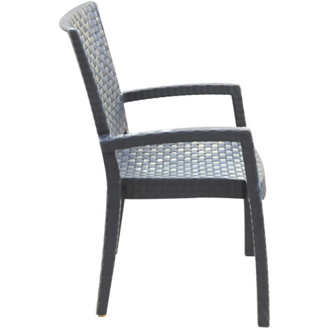 Sedia da Giardino Chillvert Napoli Resina Imitazione Rattan 51x54x84 cm Nera