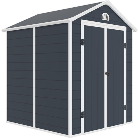 Casetta da Giardino in resina Gardiun New Donna 3,57 m² 190x192x226 cm Finestra laterale, 2 Porte da 120x183 cm Grigio Antracite