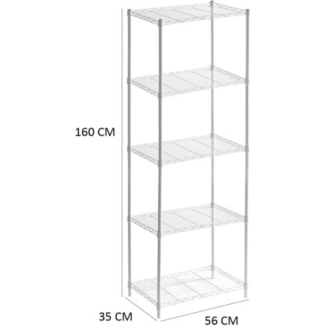 Scaffale con ruote in ferro bianco, 56 x 35 x 80 cm