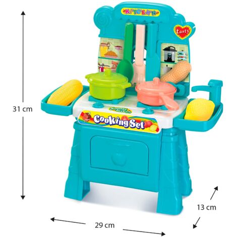 Cucina Giocattolo 2in1 Carrello della Spesa e Rubinetto Robincool Coocking  Set 29x13x31 cm Colore Blu 11