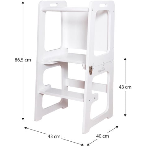 Torre di apprendimento Montessori in legno per bambini con altezza  regolabile design esclusivo consigliato età 18 mesi 91x50x7cm