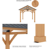 Tavolo Da Giardino Gardiun Kalvin - Legno Naturale, 44x116x125 Cm, Con Lavello - Foto 8