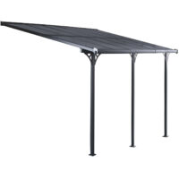 Gazebo Pergola a Parete Gardiun Elliot - 15 m² 495x300x225/270 cm Alluminio e Policarbonato