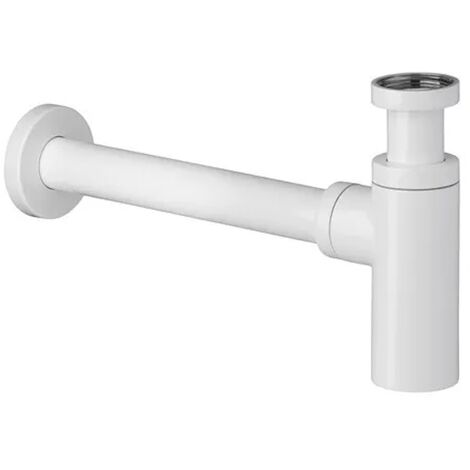 Ablaufgarnitur Siphon Waschbecken matt weiß (1/2)