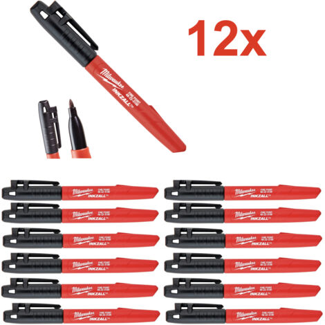 12x Milwaukee Permanentmarker mit feiner Spitze 1 mm 48223100