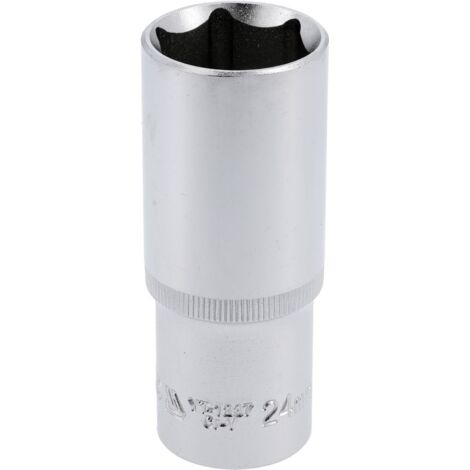 Sechskant Steckschlüssel Nuss Einsatz Lang SW 24 mm 1/2" (1/4)