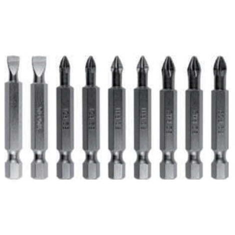 Bit-Set für Akkuschrauber 50 mm, 10-teilig, S2-Stahl (1/2)