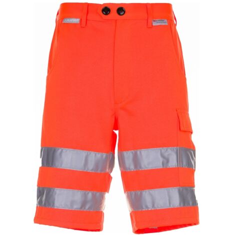 Pantaloni da lavoro corti ad alta visibilità, tinta unita, arancioni, taglia 4XL (1/5)