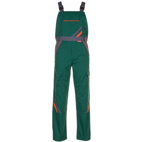Arbeitshose Latzhose Visline grün/orange/schiefer Größe 40 (1/5)