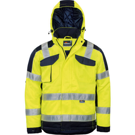 L Warnschutz-Kontrast-Jacke Arbeitsjacke Größe
