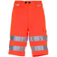 Pantaloni da lavoro corti alta visibilità tinta unita arancione taglia M