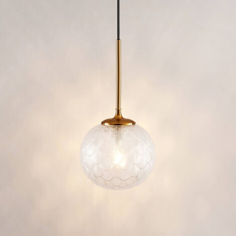 Suspension boule en verre graphique ultra décorative - Aquila