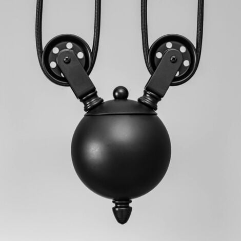 Lampe industrielle de suspension KOSILUM Triple Piattino - Noir