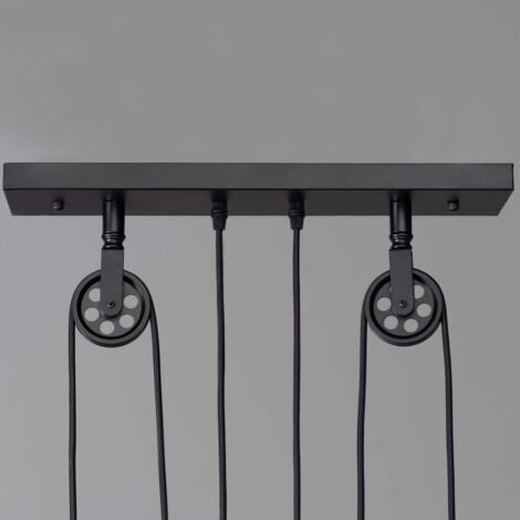 Lampe industrielle de suspension KOSILUM Triple Piattino - Noir