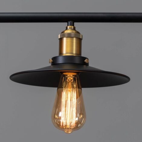 Lampe industrielle de suspension KOSILUM Triple Piattino - Noir