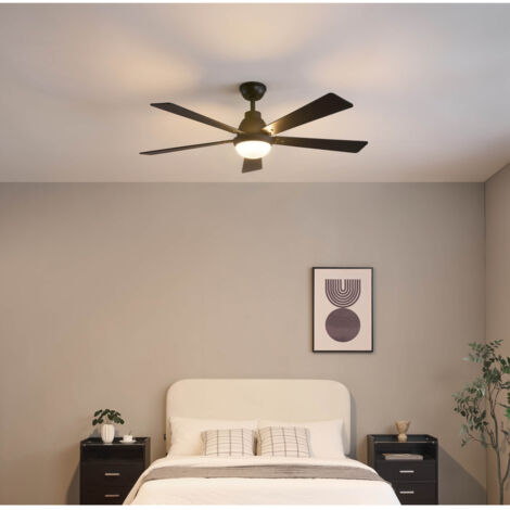 Ventilateur de plafond dimmable noir 132 cm éclairage LED et CCT - Cosmo (1/5)