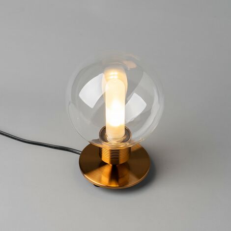 Lampe à poser laiton et verre en forme d'ampoule - Giani